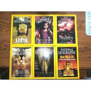 Lot Of 6 National Geographic Magazines 1998-2001 Pharaoh Sphinx Africa Sydney